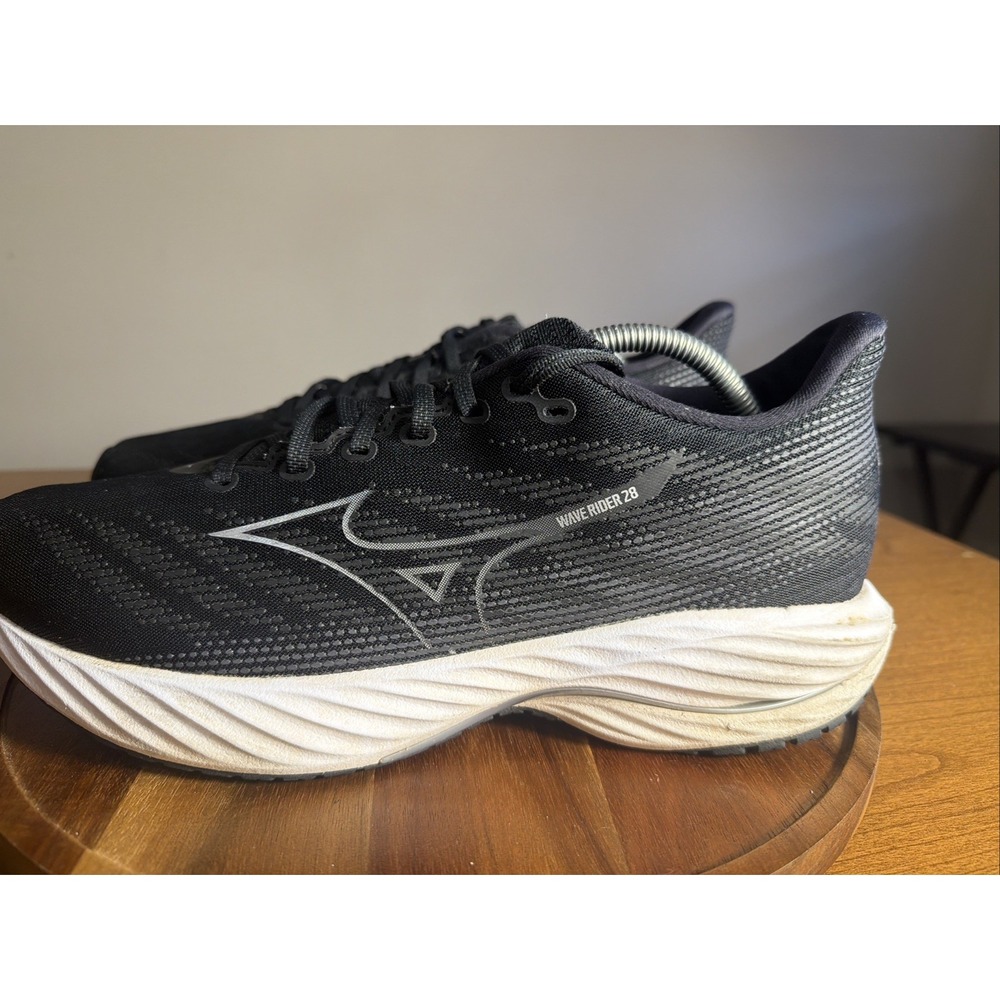 Mizuno Wave Rider 28 Running Shoes Mens 12 Black Silver 411456.9073